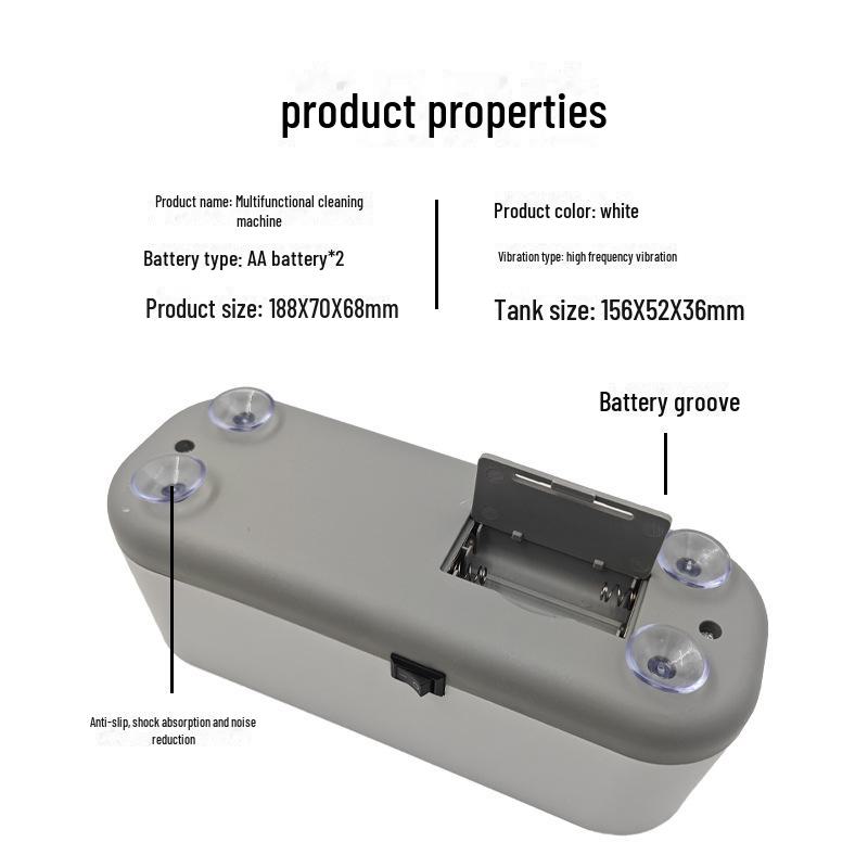 Compact Multi-Use Automatic Jewelry and Glasses Cleaner