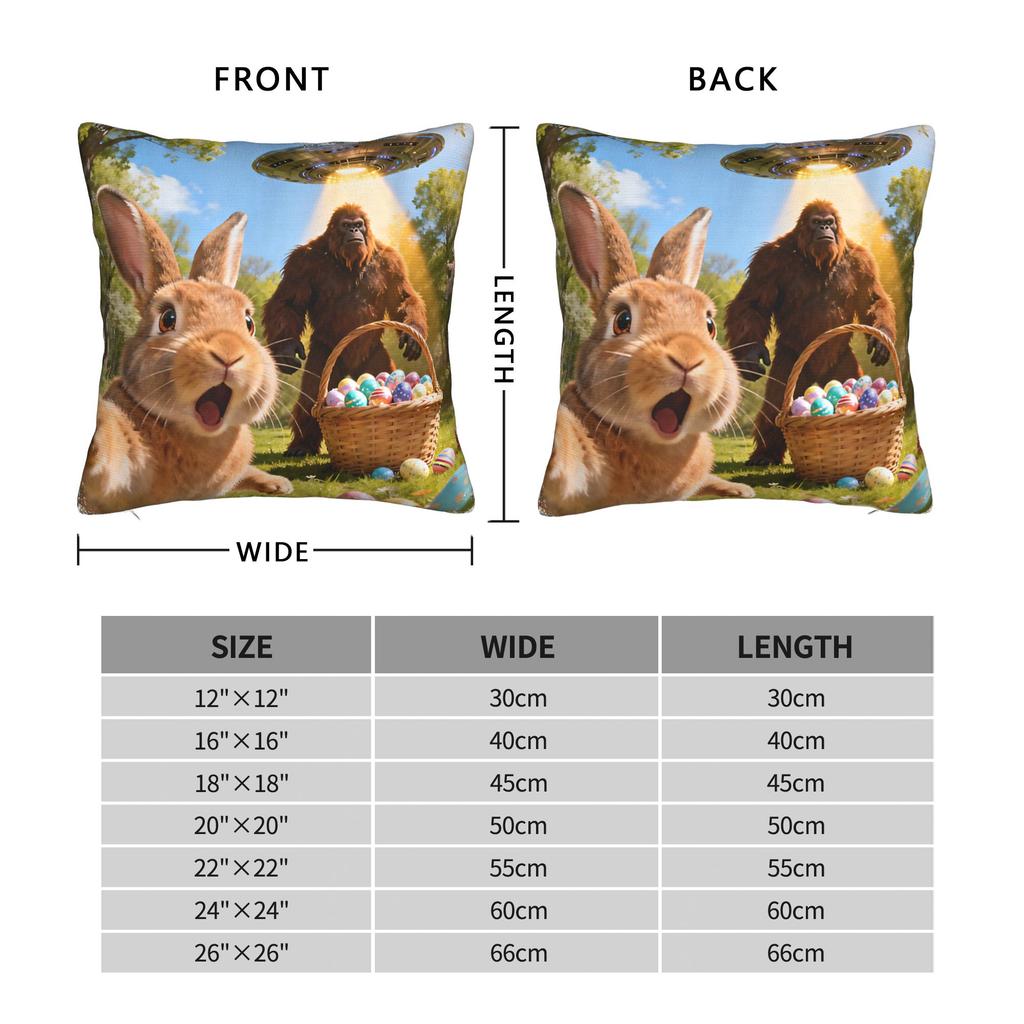 Easter Bunny Bigfoot Ufo Funny Selfie Pillow Cover Funny Pillow Case For Sofa Bedroom Home Decor Graphic Pillowcases Present