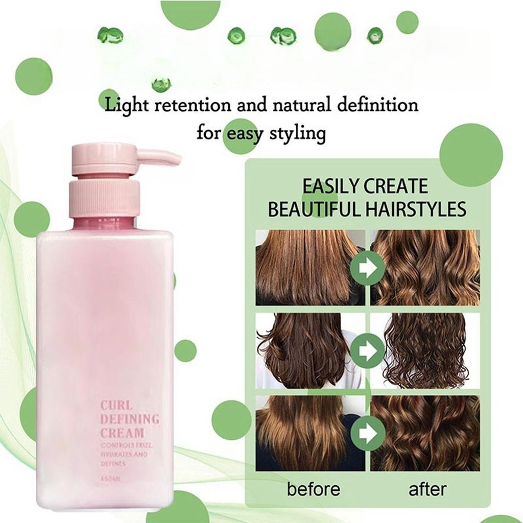Curl Defining Cream, Curl Volumizing Cream, Curl Cream, Frizz Reduction, Moisturizing, Smoothing Curls & Wavy Hair (1 Bottle)