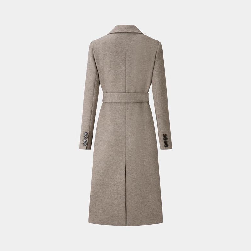 Ports Women's Elegant Double-Breasted Belted Coat