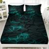 3pcs Fitted Sheet Set Visual Geometry Dizziness Print 100% Polyester Breathable Bedding Set for Home Decor with 2 Pillowcases
