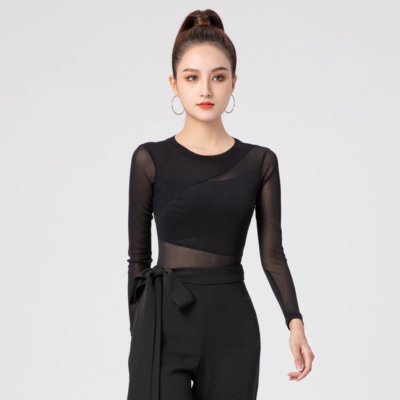 Premium Women's Long-Sleeve Latin Dance Top for Practice
