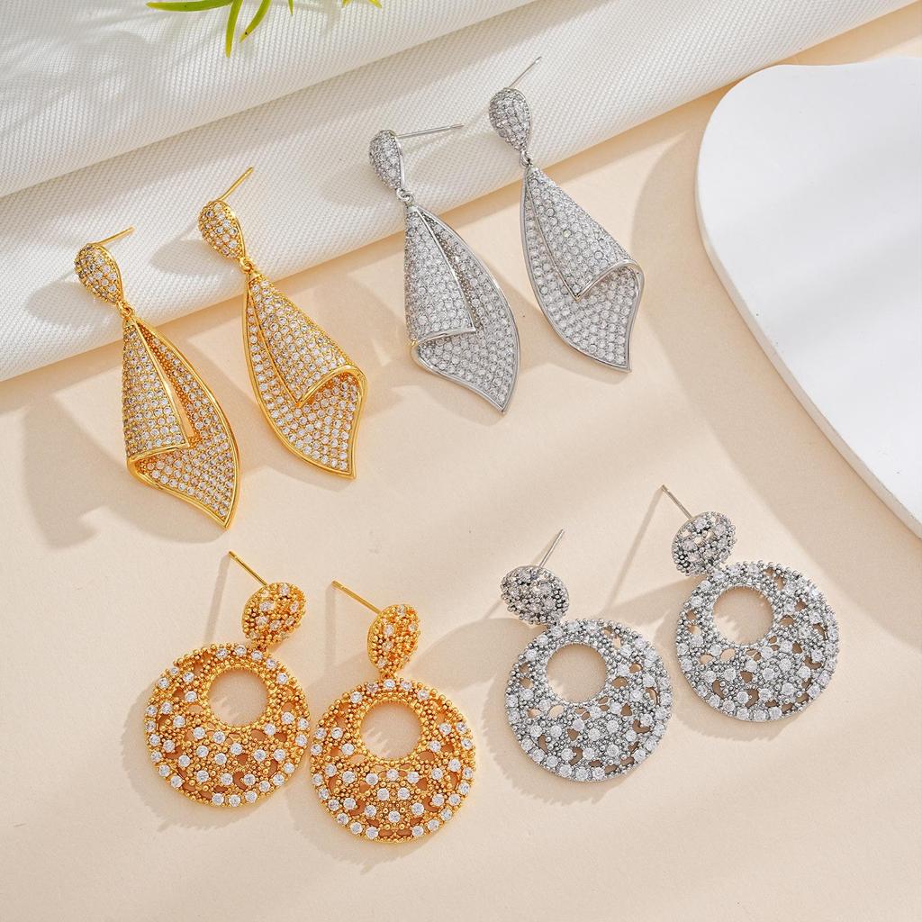 European & American Style Zirconia Drop Earrings: High-End, Unique, Versatile Women's Accessories