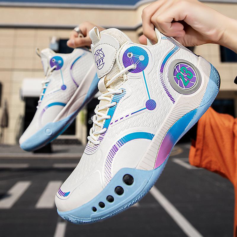 New Basketball Shoes, High-top Combat Boots, Breathable, Non-slip, Wear-resistant and Shock-absorbing Middle School Students, Sports Shoes, Cement