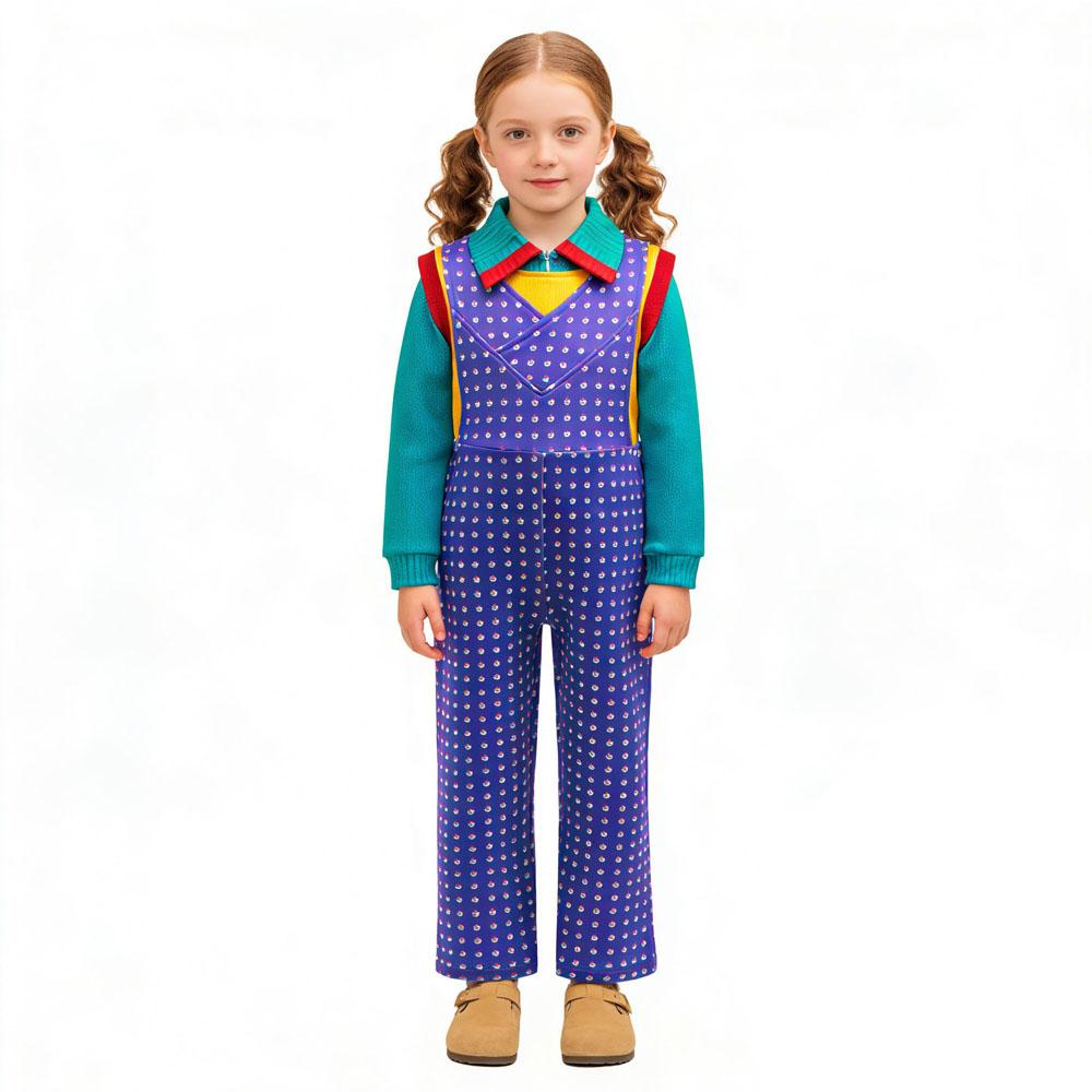 Stranger Season 5 Cosplay Costume Holly Wheeler Halloween Performance Suit Children's Set Clothing