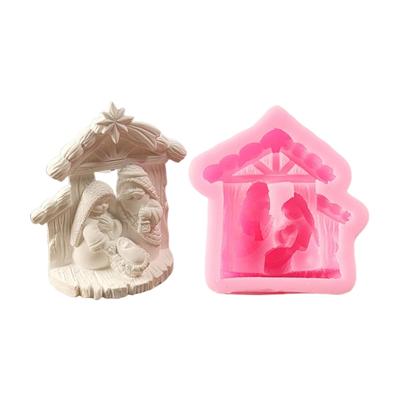 Kreativer Schlüsselanhänger Gussformen Robuste Silikon Christ House Form Stilvolle Formen für Customes Bastelbedarf Täglichen Gebrauch