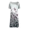 Women's Loose Casual And Fashionable Round Neck Short Sleeved Printed Mid Length Dress
