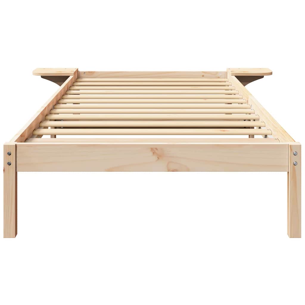 Natural Bed Frame 90 x 200 cm Solid Pine Wood