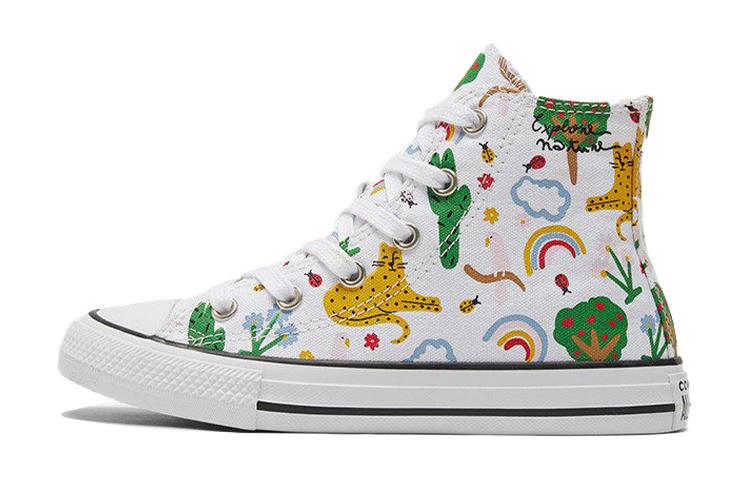 Converse Chuck Taylor All Star Кеды Высокие Детские Кеды Бело-Зеленые 671101C1 35.5