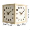 Sided Corner Wall Clock Decorative 9x9inch Solid Wood for Hallway, Bar Multifunctional Stylish
