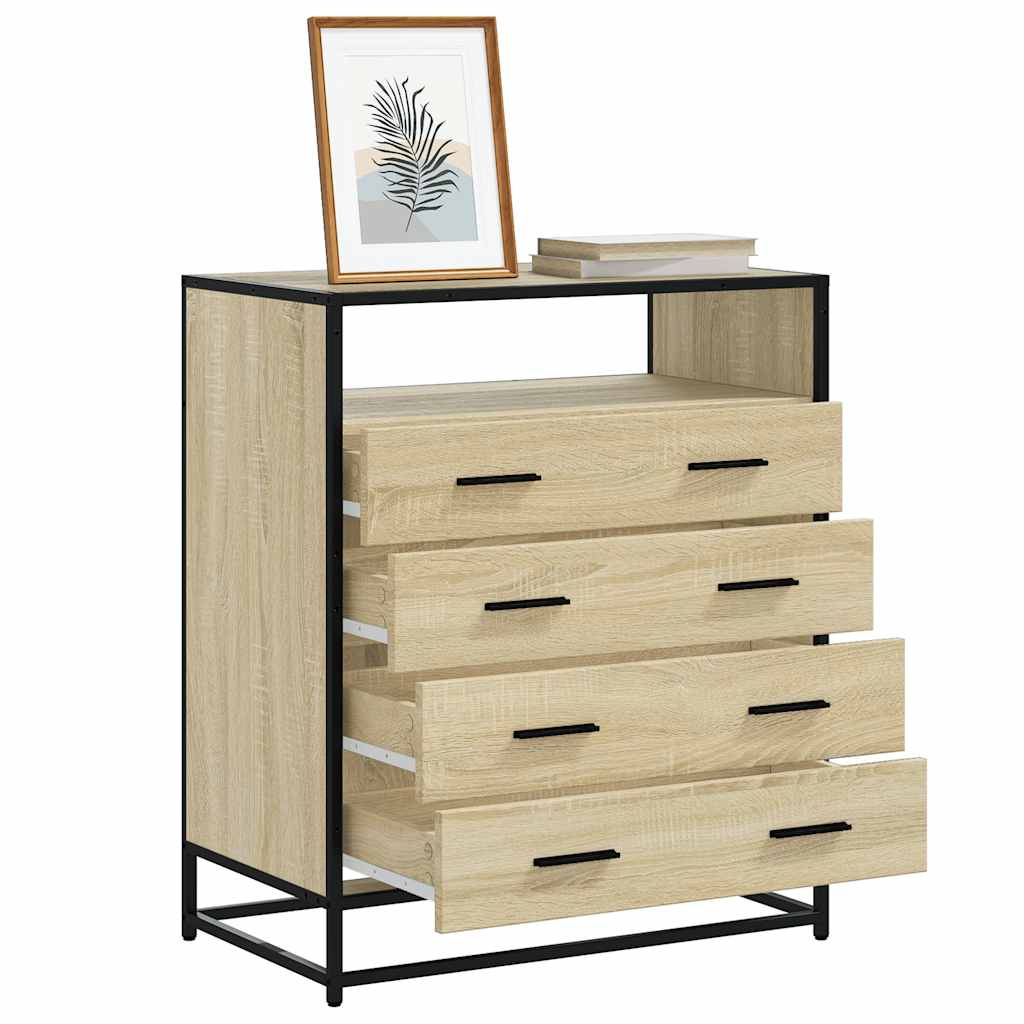 Drawer Cabinet in Sonoma Oak Finish 70 x 41 x 83.5 cm Engineered Wood