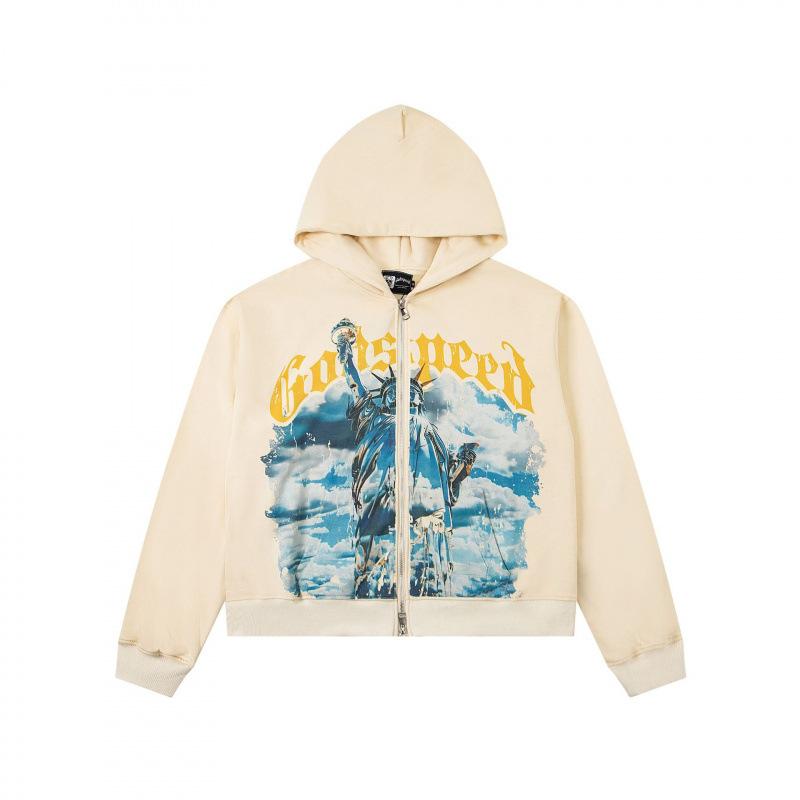 odspeedss autumn and winter new direct injection printing wash water retro pure cotton hip hop beauty trend hoodie sweater