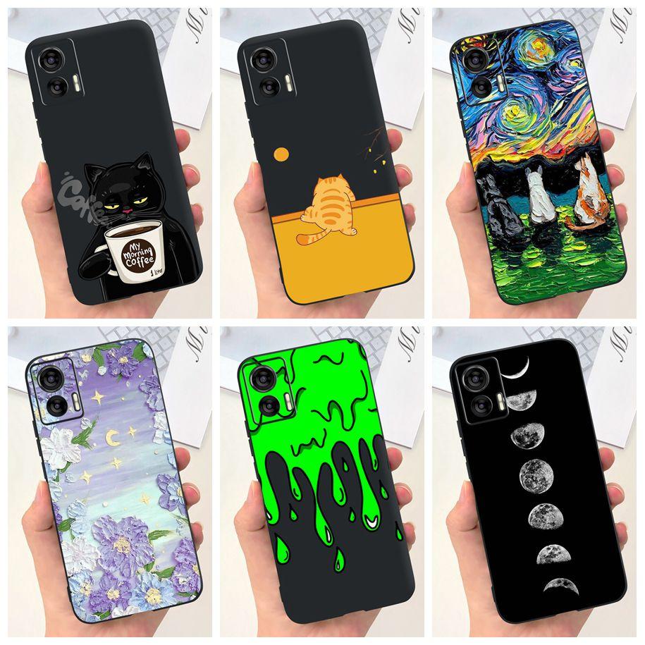 For Motorola Edge 30 Neo Case XT2245-1 Cute Cartoon Cat Painted Bumper Soft Silicone Cover For Motorola Edge 30 Lite 2022 Fundas