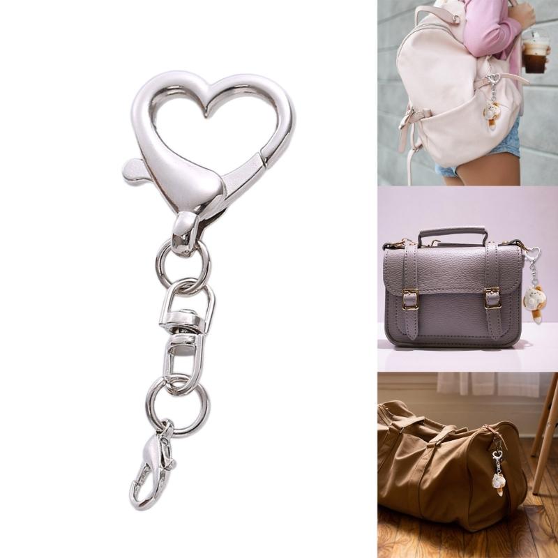 Chic Heart Keyring Pendant Personalized Spring Buckle Clasps Key Rings Accessory