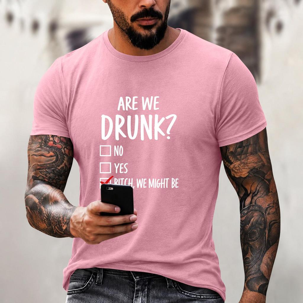 Men's Funny Letter Print Casual Loose Fit Top for Everyday Wear