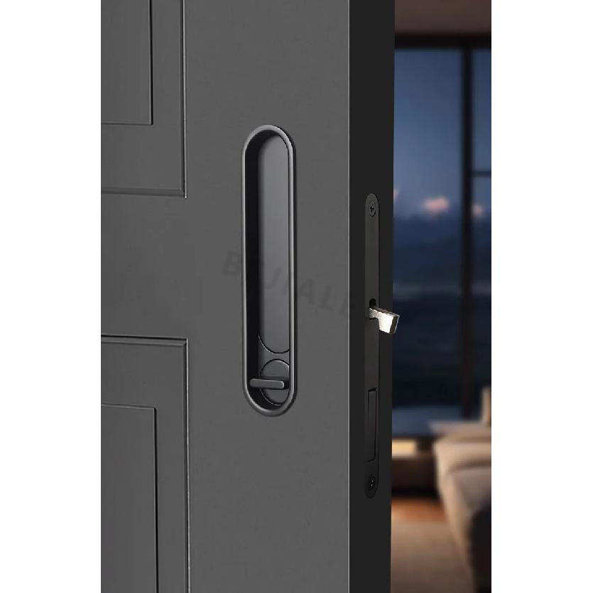 Pocket Door Wooden Sliding Door Lock Sliding Door Lock With Side Handle Balcony Kitchen Bathroom Invisible Door Hook Lock