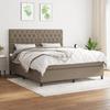 Maison Exclusive - Slatted Bed Base with Taupe Mattress 160x200 Cm Fabric