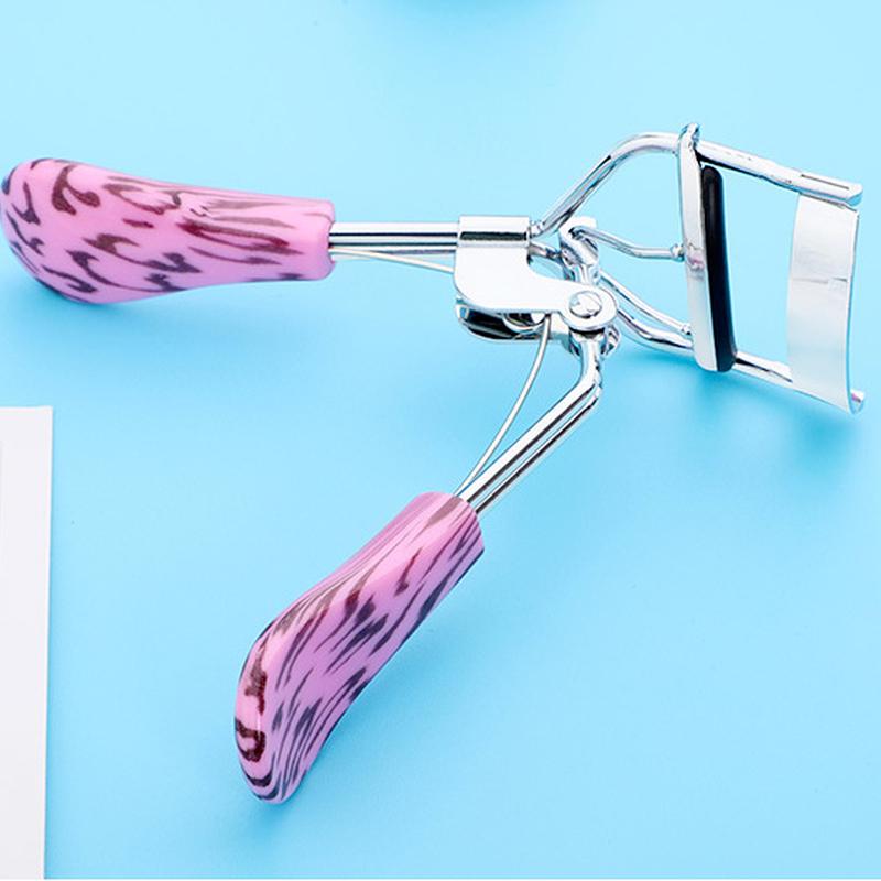 Professional Stainless Steel Eyelash Curler Portable Leopard Aid Silicone Makeup Accessories Eyelash Upward and Curling Tool