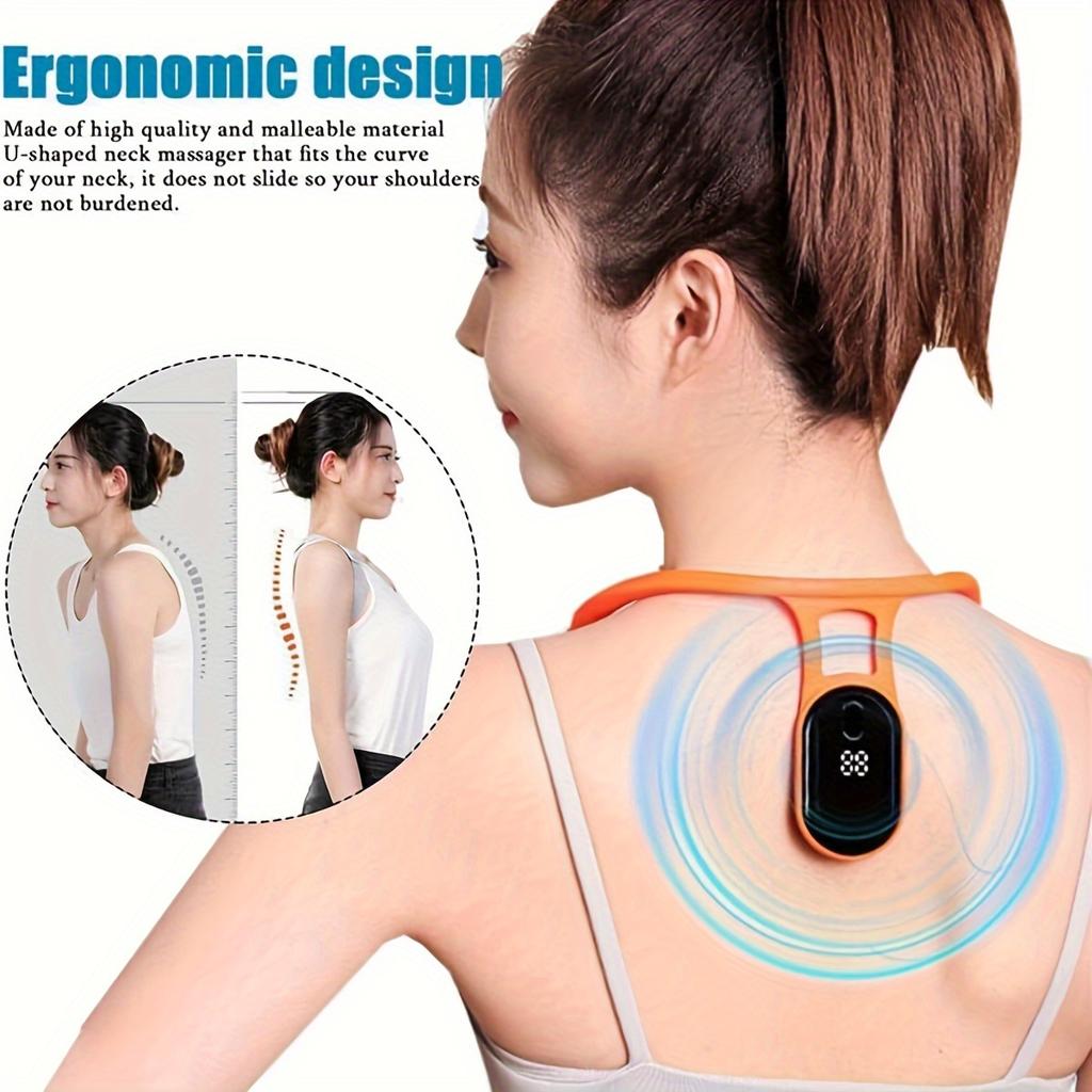 Soothing Neck Massager, Lymphatic Drainage Device, Portable Neck Massager, Posture Corrector, Belt Relief for Adults