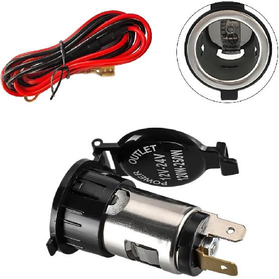 DXNQ Zigarettenanzünderbuchse für Auto, DC 12V Wasserdichter Zigarettenanzünder-Netzadapter mit Kabel, Universelle Zigarettenanzünderbuchsen-Ersatz für