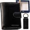 Gift Set: Men's Leather Wallet and Keychain - Peterson