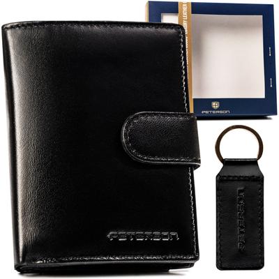 Gift Set: Men's Leather Wallet and Keychain - Peterson