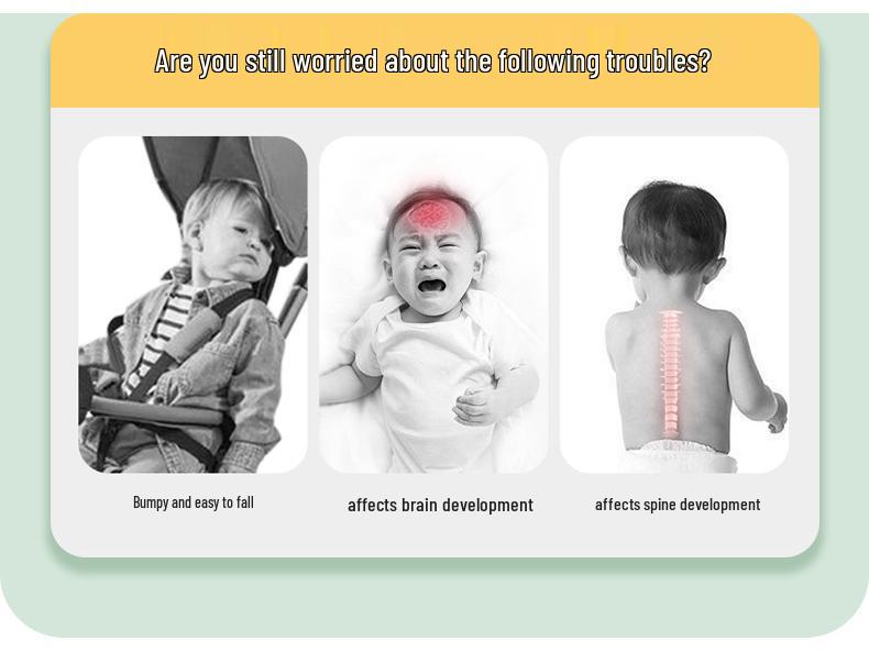 Stroller Spine Support Cushion: Thick Padded Baby Seat for High Chairs, All-Season Comfort