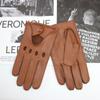 New Men's Deerskin Gloves Leather Touch Screen Breathable Thin Single Leather Unlined Driving Gloves