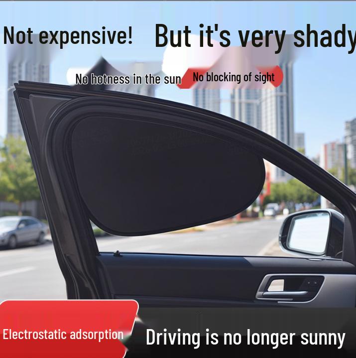 Magnetic Car Window Sunshade Short Curtains - Light Blocking & Electric for Cars and Tricycles
