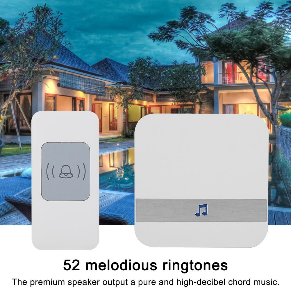 Wireless Chime Door Bell Patient Elderly Deaf Caller Remote Alarm 1*receiver  1*transmitter