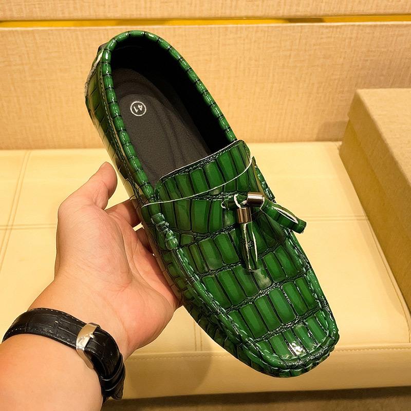 Pacecraft Shoes Men's Driving Loafers, Soft Microfiber Leather with Metal Decoration, Breathable & Comfortable, 4 Colors, Sizes 39-48