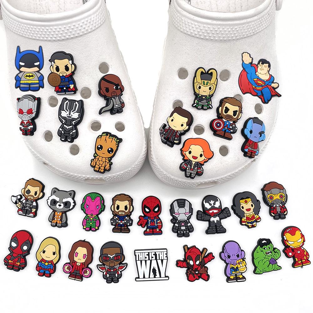 Marvel Series Croc Shoe Charms: Removable PVC Buckles for Holey Shoes