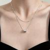 Elegant Mother-of-Pearl Double-Layer Pendant Necklace for Women