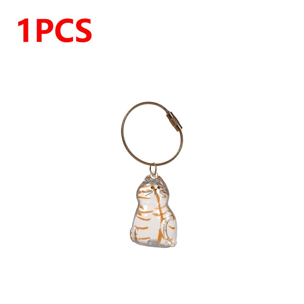 

Cat Keychain DIY Pendant Backpack Ginger Siamese Calico CatHair Storage Box Hanging Cat Bag Hanging Pet Hair Grooming Souvenirs