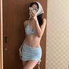 1011 New Cute Floral Skirt Split Bikini Swimsuit Three-piece Sea Vacation Swimsuit Hot Spring Suit Women