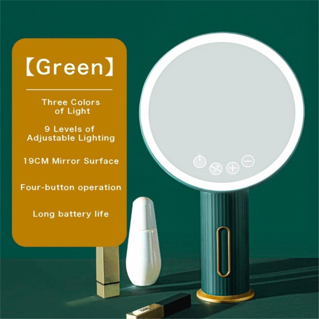 New 3-color LED Light Makeup Mirror with Touchscreen Charging Function and Portable Adjustable Brightness Beauty Mirror