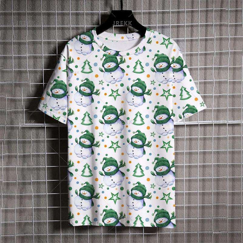 

Модная футболка с 3D-принтом «Счастливого Рождества», Санта-Клаус, Рождество, Лось, Графические футболки, Детская забавная уличная одежда, Одежда с короткими рукавами 5XL