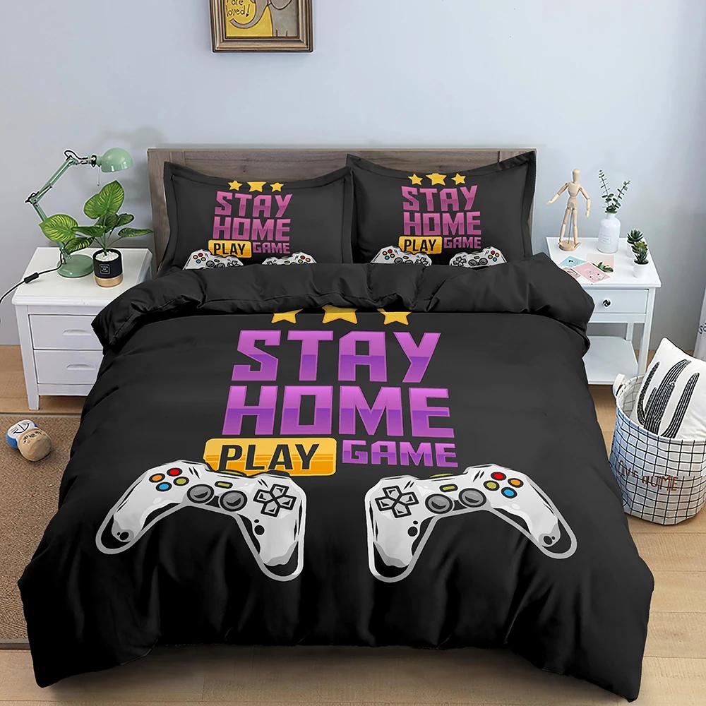 Game Bedding Set Soft Duvet Cover Set Comfoter Bedding Quilt Cover With Pillowcase Kids Polyester Bedding Set Queen King Size