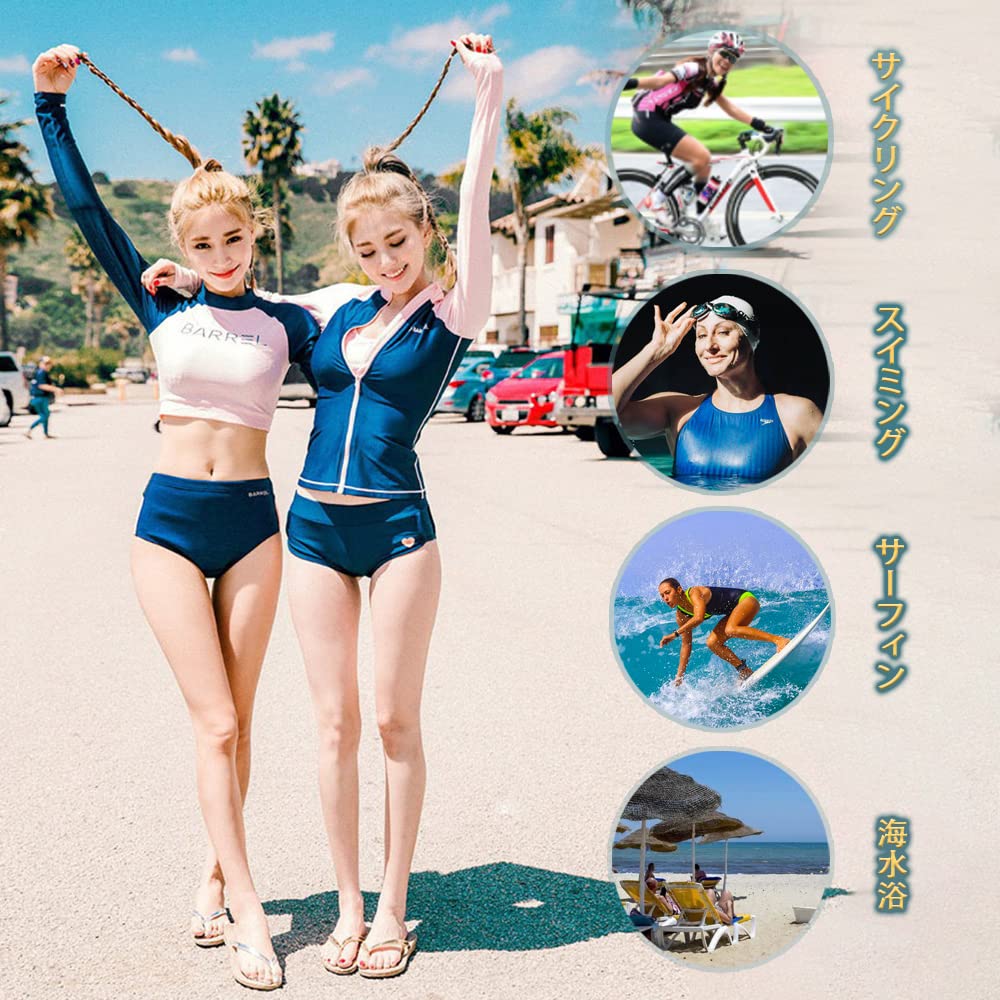 YFMAYI Women's 5-Piece Fitness Swimsuit Set with Rash Guard, Shorts, Tankini, Long Sleeves, and Leggings, UV Protection, Amphibious