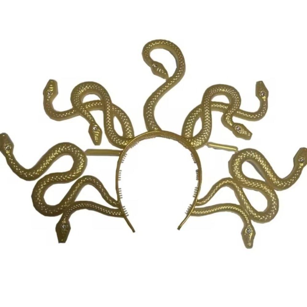 

New Colored Halloween headband Scary Greek Mythology Snake Hair Hoop Vintage Stage Performances Cosplay Prop Party Supplies