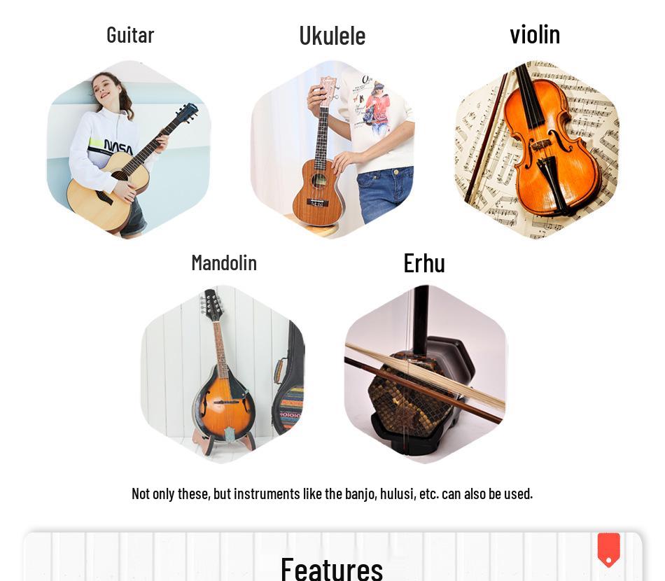 Dřevěný závěs na hlavu kytary na zeď pro ukulele a příslušenství ke klasické kytaře