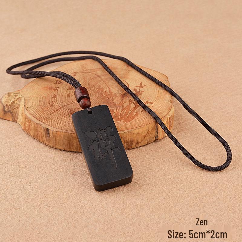 Ebony Pendant Necklace for Couples - Wushi Pai Ethnic Style Sweater Chain