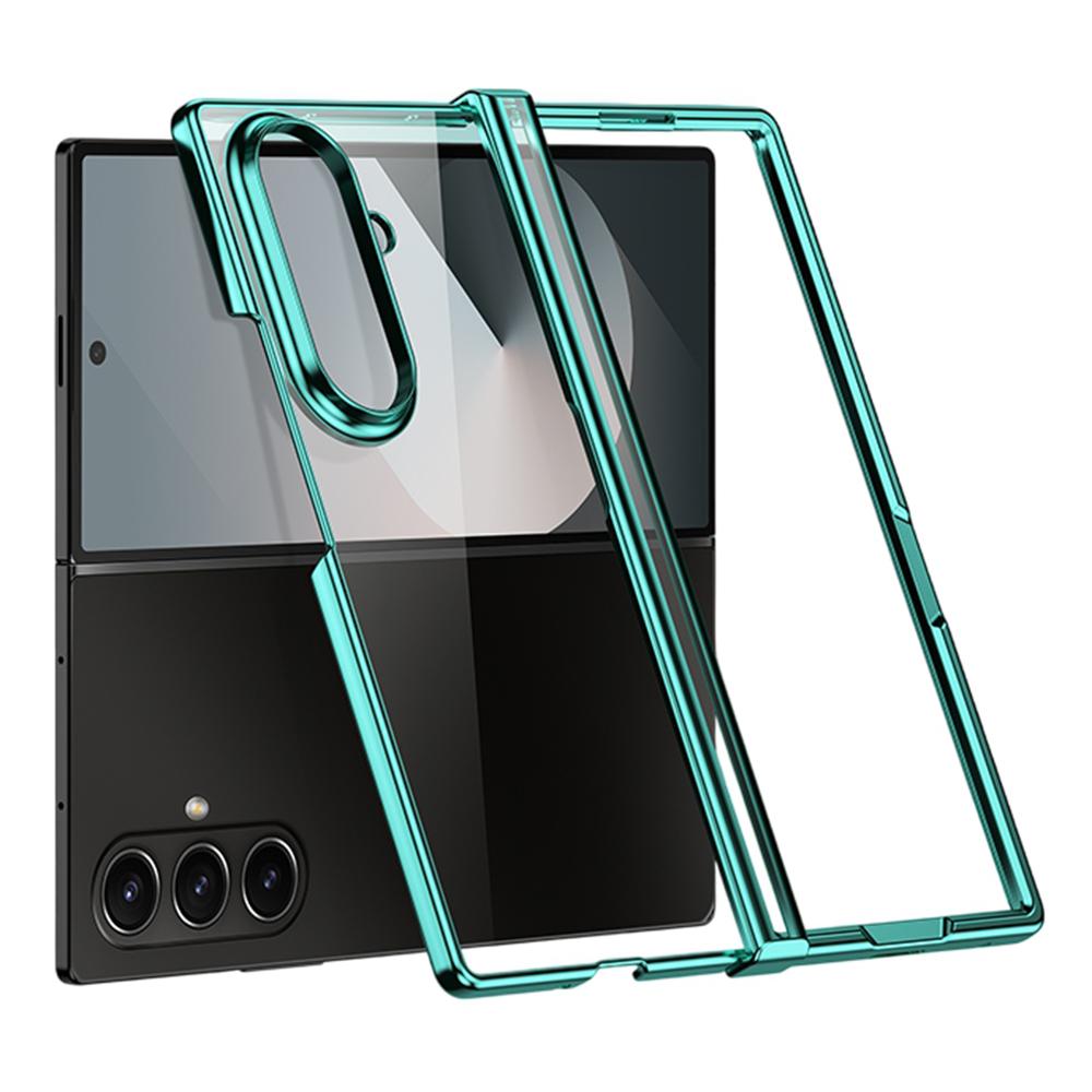 For Samsung Galaxy Z Fold7 5G Case Hinge Design Electroplating PC Clear Phone Cover