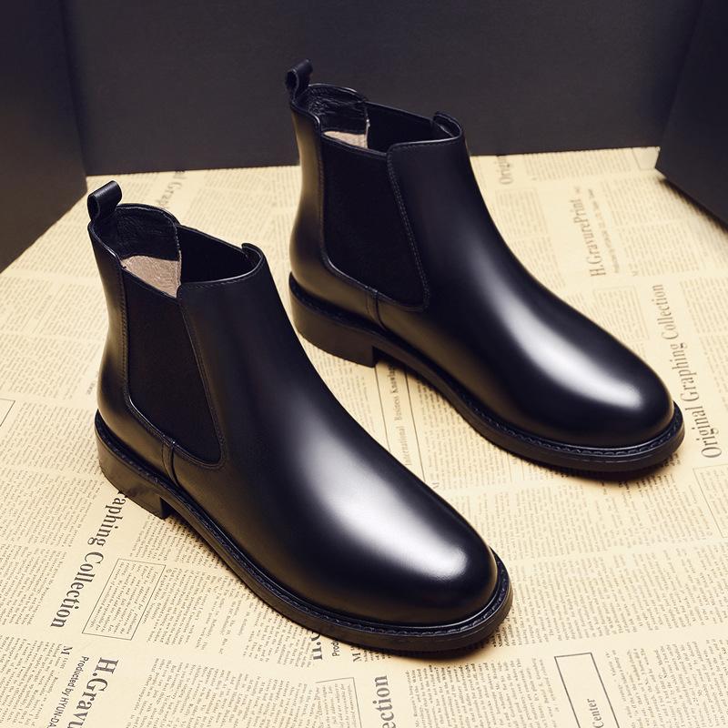 Chelsea short boots women's new winter velvet cotton shoes versatile flat-soled Martin boots women's fashion British style