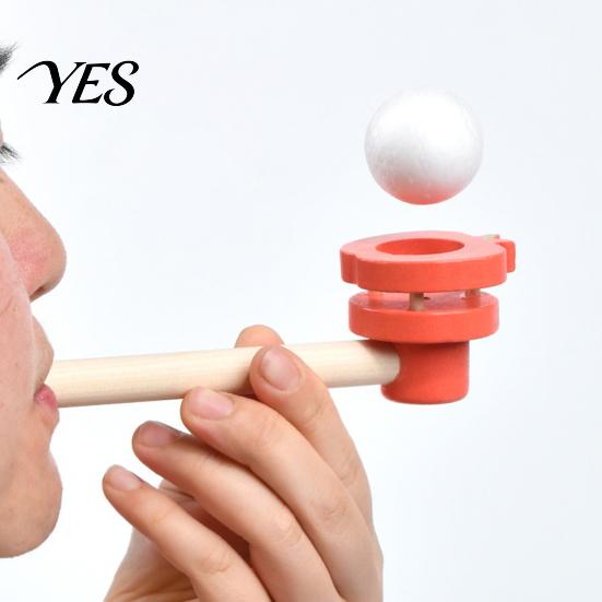 Kids Floating Ball Toy Blow Toy, Suspension Blowing Wooden Pipe for Child Lung Capacity Training, Educational Boys Girls Exercise