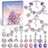 Christmas Advent Crystal Bracelet Kit Calendar Gift Box Christmas Blind Box Set For Girl Children Birthday Party Holiday Gift