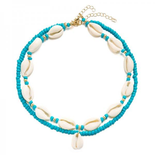 Double Layer Beach Seashell Choker Necklaces Bohemian Natural Shell Short Collar For Women Rope Chain Choker Accessories