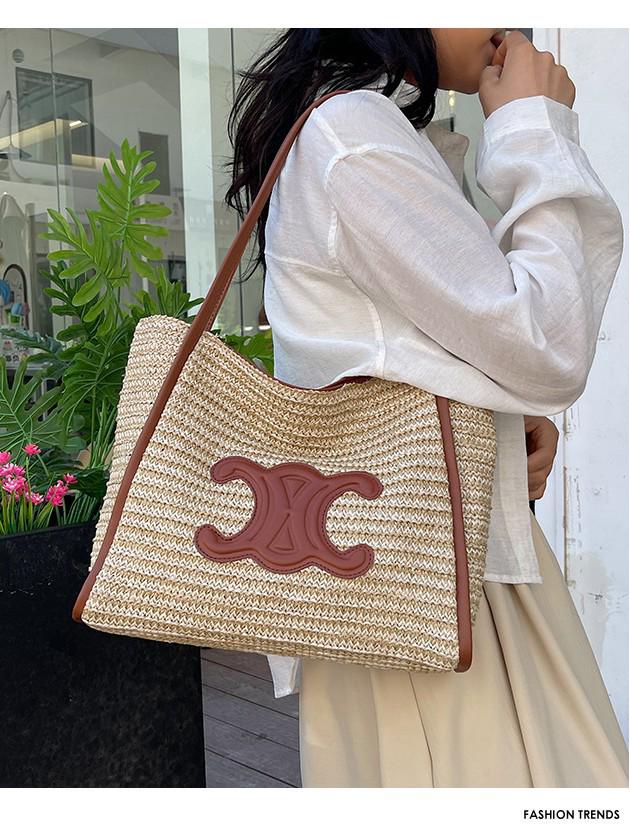Women's Large-Capacity Straw Tote Bag - 2024 Summer Beach Style