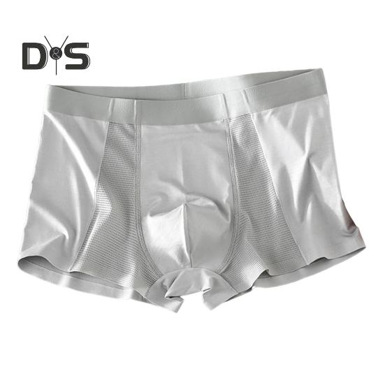 

Мужские трусы-боксеры средней посадки с эластичным поясом, дышащие сетчатые шорты, нижнее белье, однотонные, U-образные, облегающие шорты-боксеры XXXL серый