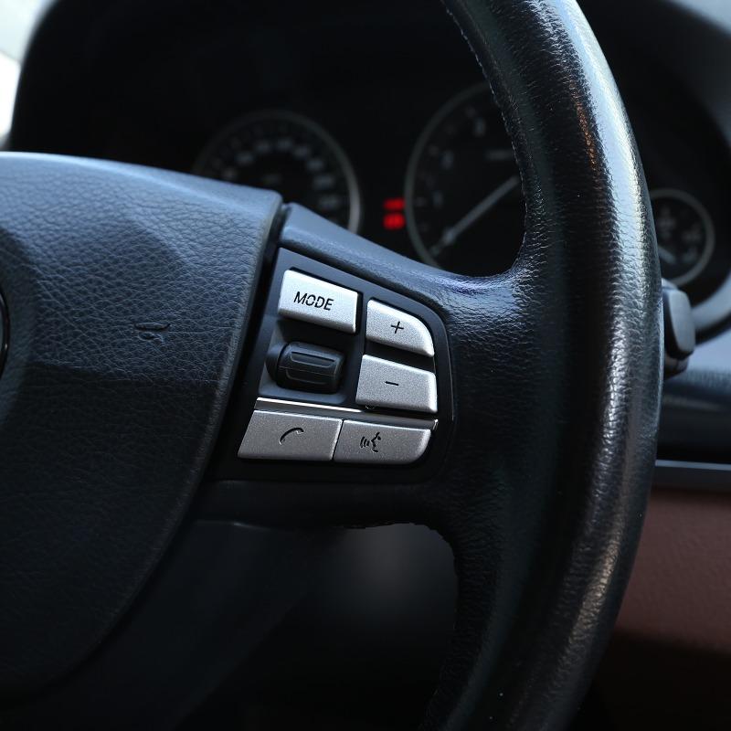 Aluminium Alloy Silver Car Steering Wheel Button Cover Trim Sticker For BMW 5 6 7 Series GT F01 F02 F06 F07 F10 F12